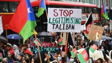 مظاهرة حاشدة في لندن ضد سيطرة طالبان