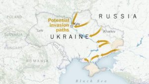 خارطة الهجوم الروسي على أوكرانيا