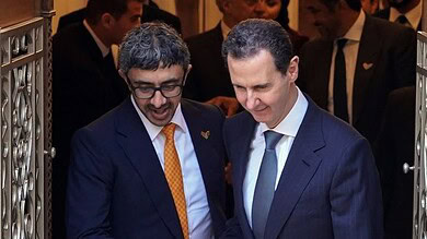 الأسد يستقبل وزير خارجية الإمارات