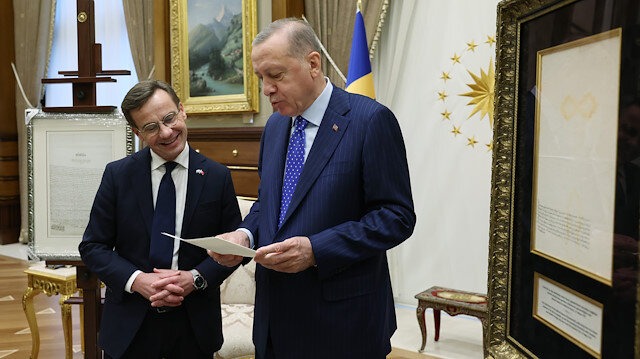 رئيس الوزراء السويدي أولف كريستيرسون والرئيس التركي رجب طيب أردوغان