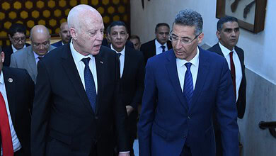 قيس سعيد مع توفيق شرف الدين