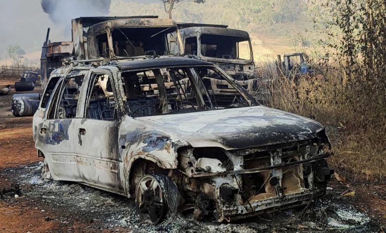 Charred bodies