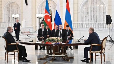 قادة روسيا وأذربيجان وأرمينيا