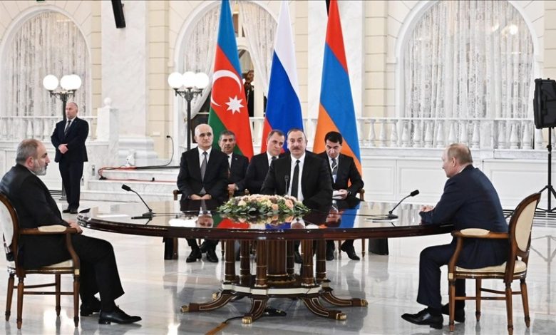 قادة روسيا وأذربيجان وأرمينيا