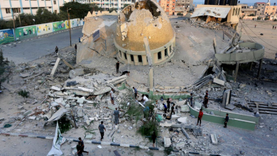 أحد المساجد التي قصفتها إسرائيل
