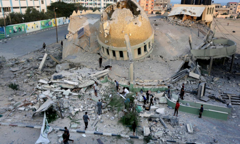 أحد المساجد التي قصفتها إسرائيل