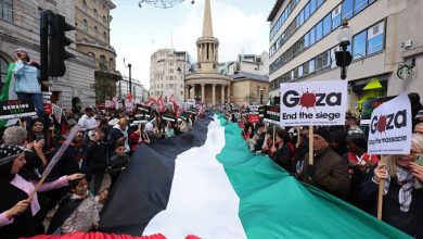 une manifestation pro-palestinienne dans le centre de Londres