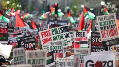 آلاف المتظاهرين يحتشدون في لندن دعماً للفلسطينيين