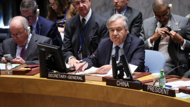 الأمين العام للأمم المتحدة أنطونيو غوتيريش في كلمة له خلال جلسة لمجلس الأمن. 29 نوفمبر 2023