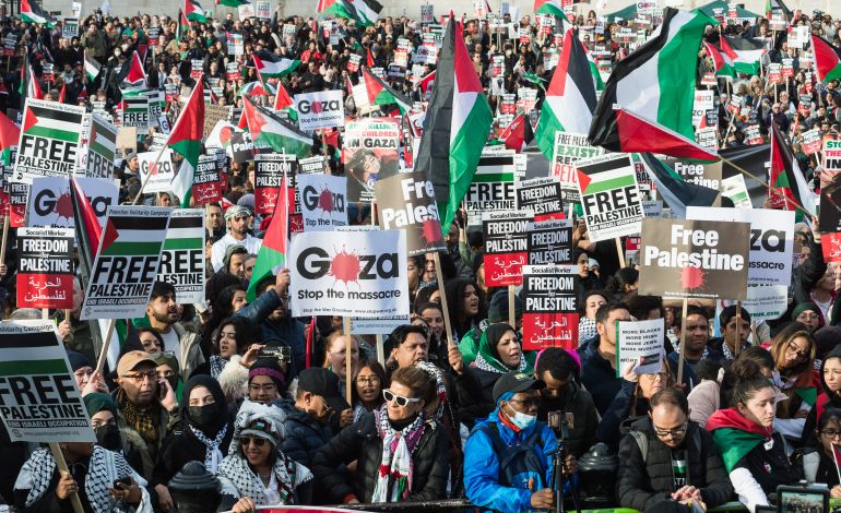 تظاهرات حاشدة في عدة بلدان تطالب بوقف الحرب على غزة