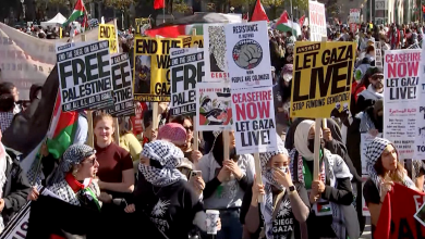 مظاهرات في واشنطن داعمة للفلسطينيين