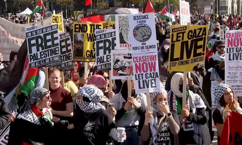 مظاهرات في واشنطن داعمة للفلسطينيين