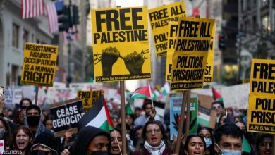 من المظاهرات الداعمة لفلسطين التي شهدتها نيويورك