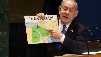 نتنياهو يرفع خريطة ما أسماها بدول "الشرق الأوسط الجديد"