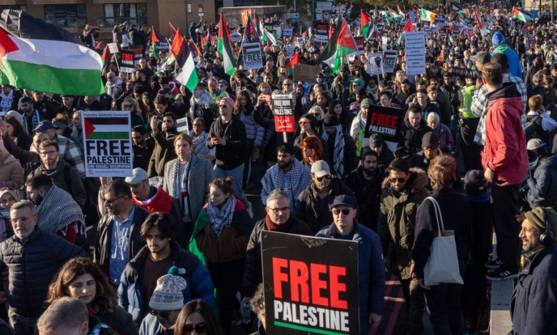 مظاهرات عالمية منددة بالمساندة الأمريكية والبريطانية لإسرائيل