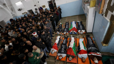 مشهد من تشييع شهداء برصاص جيش الاحتلال الإسرائيلي في جنين يوم 14 ديسمبر