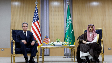 وزير الخارجية السعودي الأمير فيصل بن فرحان يستقبل نظيره الأميركي أنتوني بلينكن في العاصمة السعودية الرياض. 29 أبريل 2024