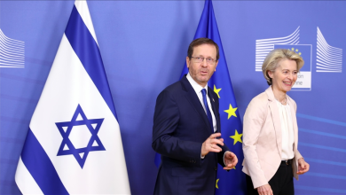 Israeli President Isaac Herzog meets European Commission President Ursula von der Leyen in Brussels, Belgium on January 25, 2023.