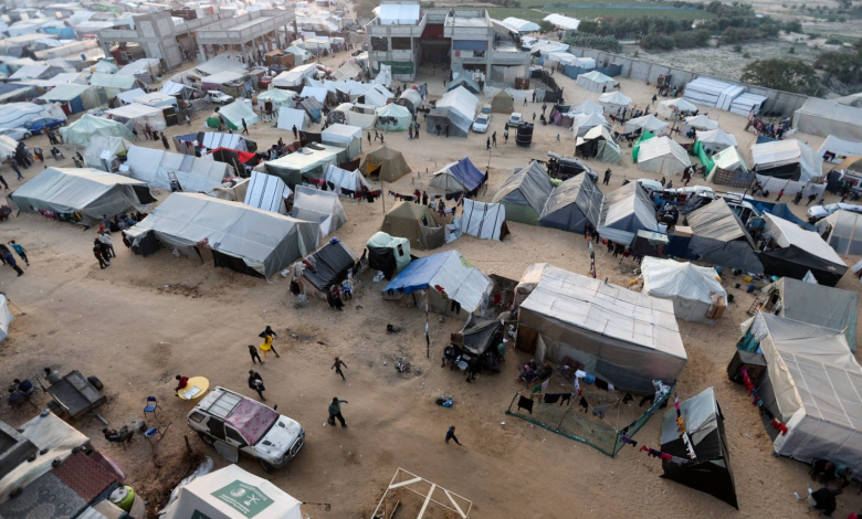 مخيم للنازحين الفلسطينيين في رفح جنوب قطاع غزة