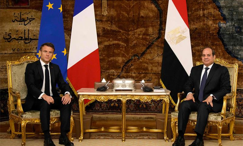 السيسي وماكرون يجريان مباحثات حول الأوضاع في قطاع غزة
