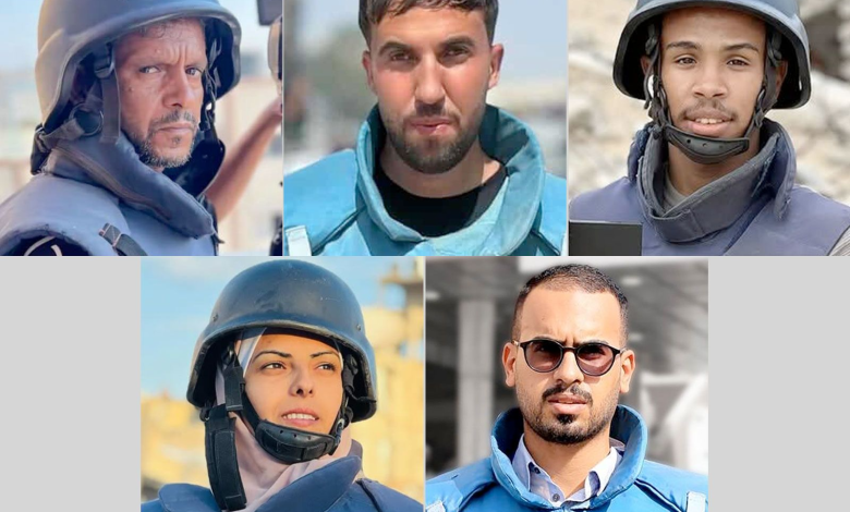 Five journalists were killed on Monday, August 25, 2025, in two Israeli airstrikes on Nasser Medical Complex in the Gaza Strip. They were: Moaz Abu Taha, Mohammed Salama, Mariam Daqqa, Ahmed Abu Aziz, and Hossam Al-Masry.