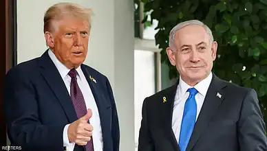 Former US President Trump and Israeli Prime Minister Netanyahu during a meeting.